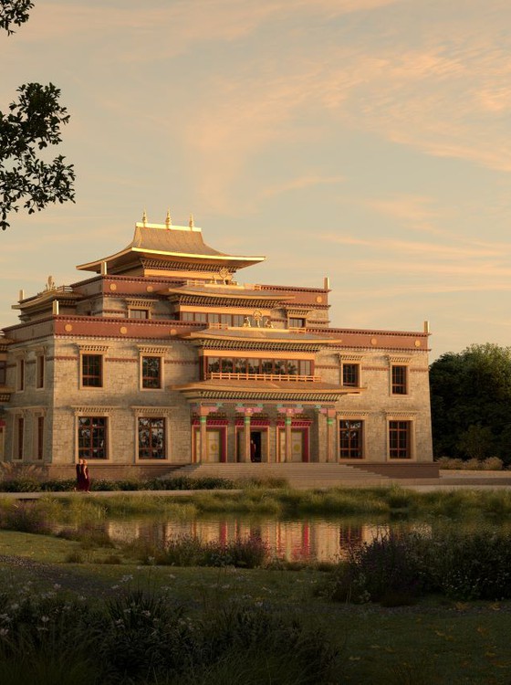 Architects impression of the vision of Thubten Chokor Ling, a Buddhist Temple in the making.