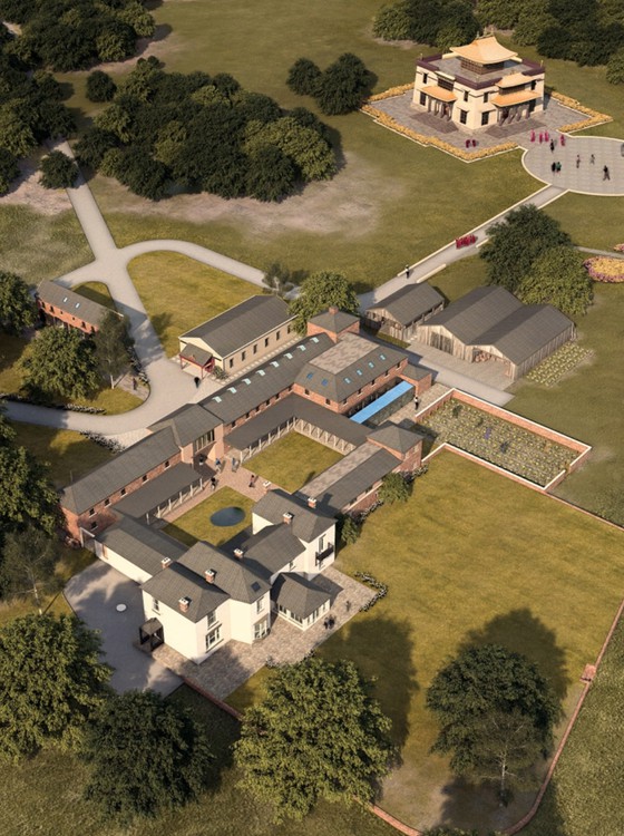 Masterplan aerial Buddhist monastery UK