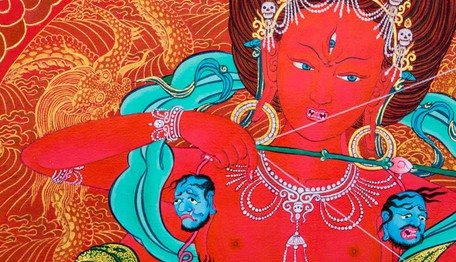Kurukulle, female deity in Tibetan Buddhism, the Magnetizing Goddess.