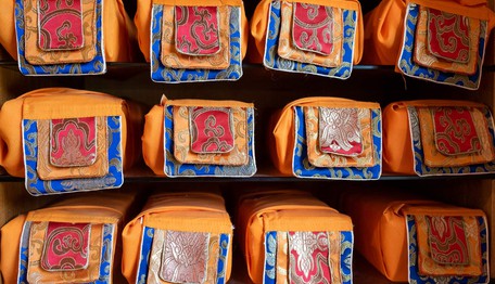 Various Tibetan Buddhist text, printed in the traditional pecha style, printed on long thin paper.