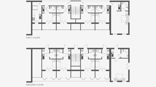 Architect drawing Buddhism meditation retreat wing