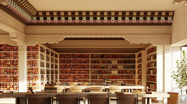 Buddhist Library full of books and text related to Buddhism, the local environment and heritage.